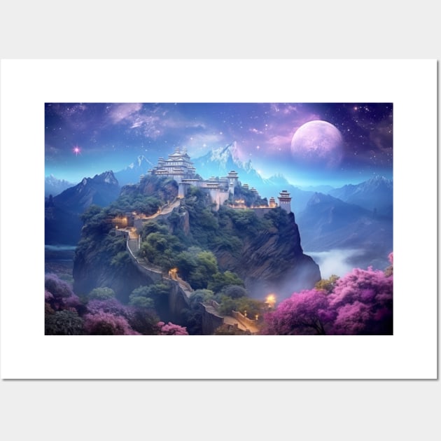 Fortress Castle Otherworldly Dimension Fantastic Landscape Surrealist Wall Art by Cubebox